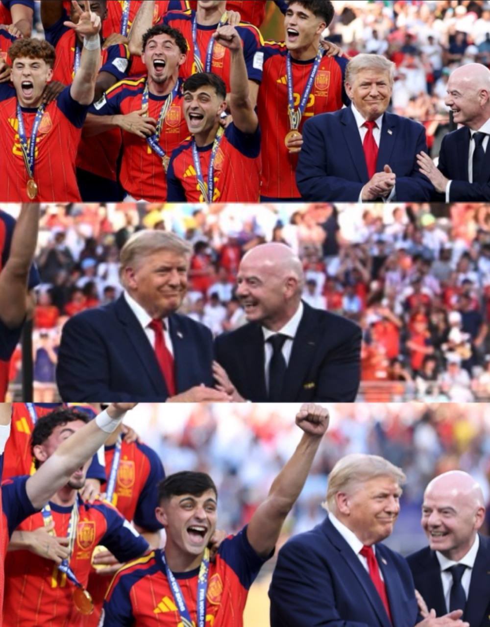 Trump Remains on Field Despite Photo-Op After Spains World Cup Win