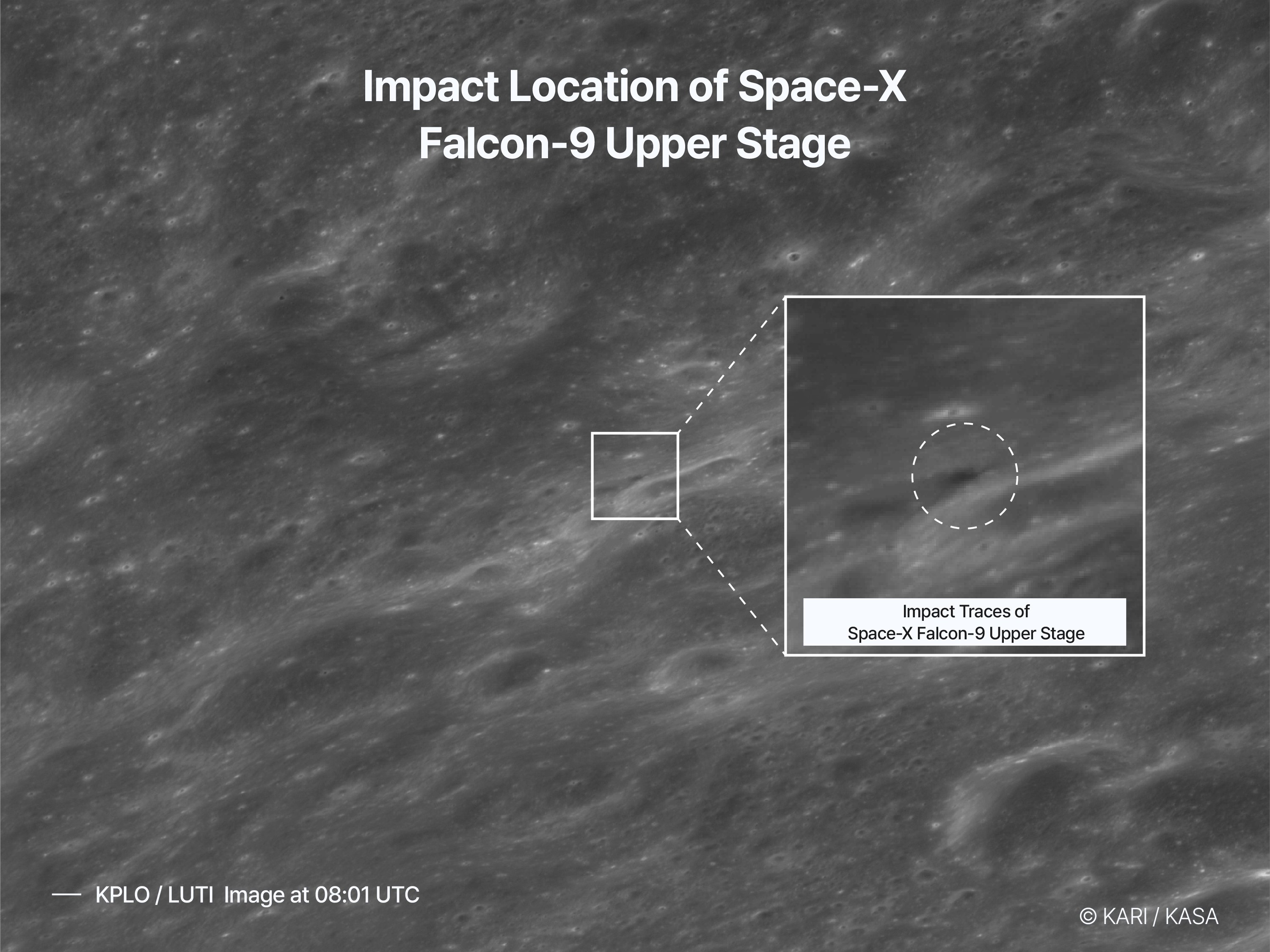 SpaceX Rocket Debris Impacts Moons Surface