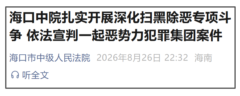 Haikou Court Upholds Sentence in Criminal Syndicate Case