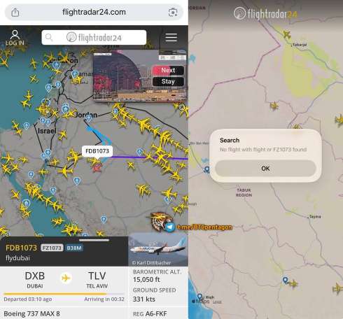 Dubai-Tel Aviv Plane Changes Course, Triggers Emergency Signals