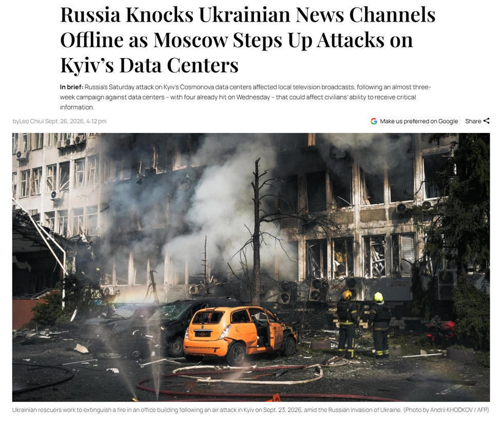 Russia Attacks Ukrainian Data Centers: Impact on Infrastructure and Services